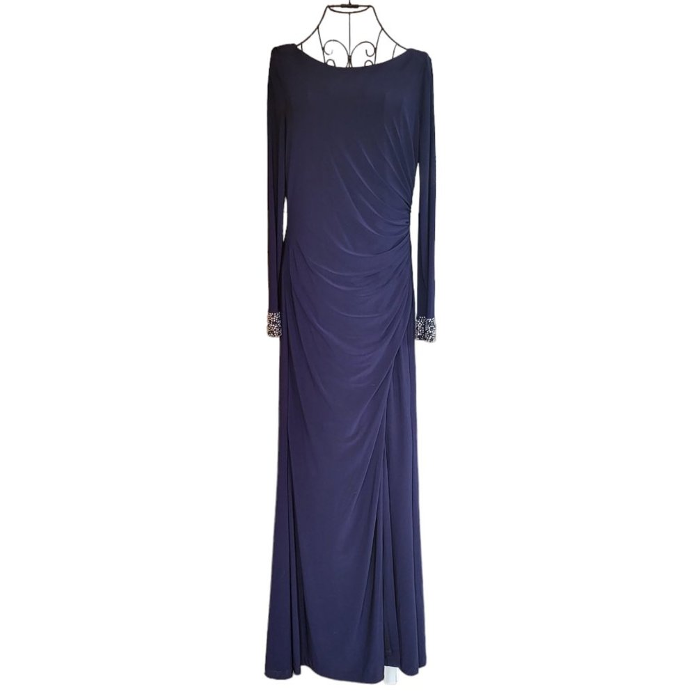 Vince Camuto Women's Beaded Cuff Ruche Gown